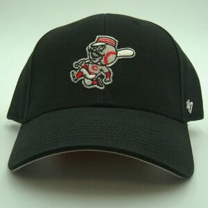 NWT Cincinnati Reds '47 Brand Mr. Redlegs Youth Vintage Mascot Dad Hat Black MLB